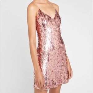 Alice + Olivia Iridescent Pink Contessa Color Sequin Party Dress NWT.